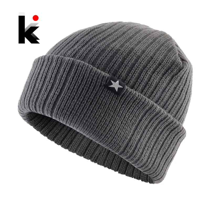 Men’s Thick Knitted Wool Beanie – Warm, Stylish, Perfect for Winter Sports & Outdoors