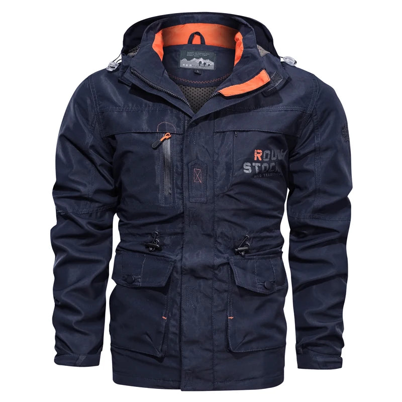 Men’s Hooded Outdoor Jacket Spring Autumn Windproof Casual Coat