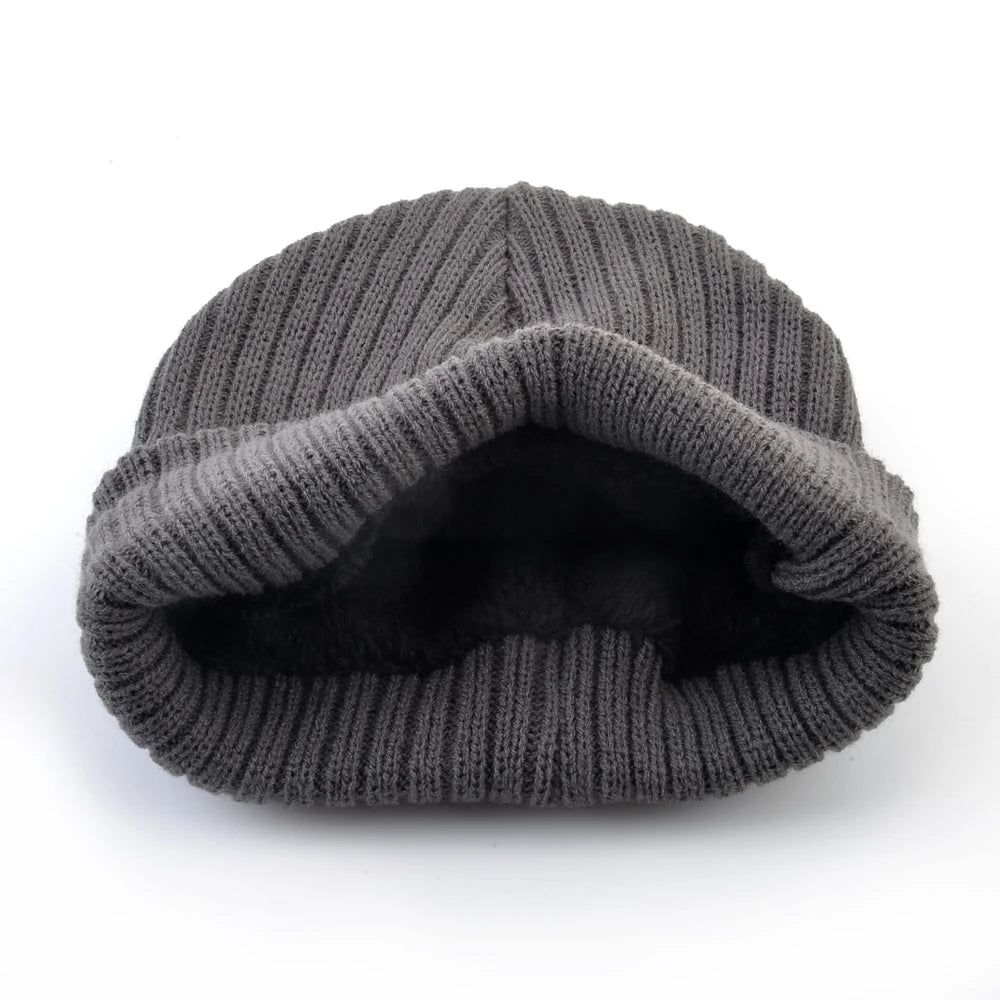 Men’s Thick Knitted Wool Beanie – Warm, Stylish, Perfect for Winter Sports & Outdoors