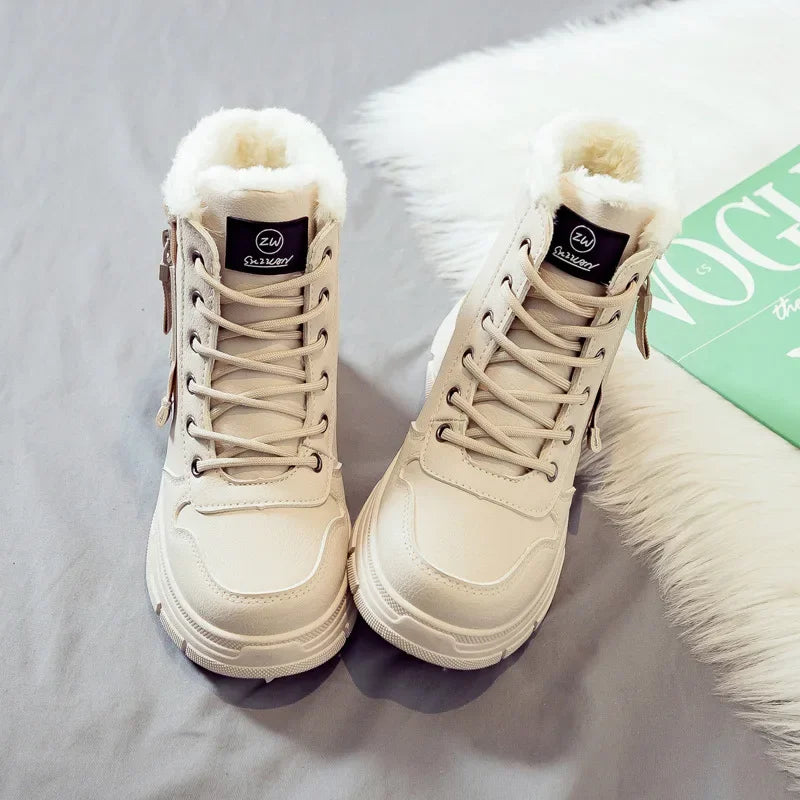 Women’s Winter Snow Boots High-Top Warm Platform Ankle Sneakers Plus Size Outdoor Shoe