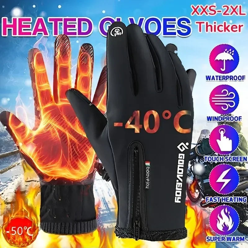 Waterproof Touchscreen Winter Gloves for Men Women Warm Non-Slip Outdoor