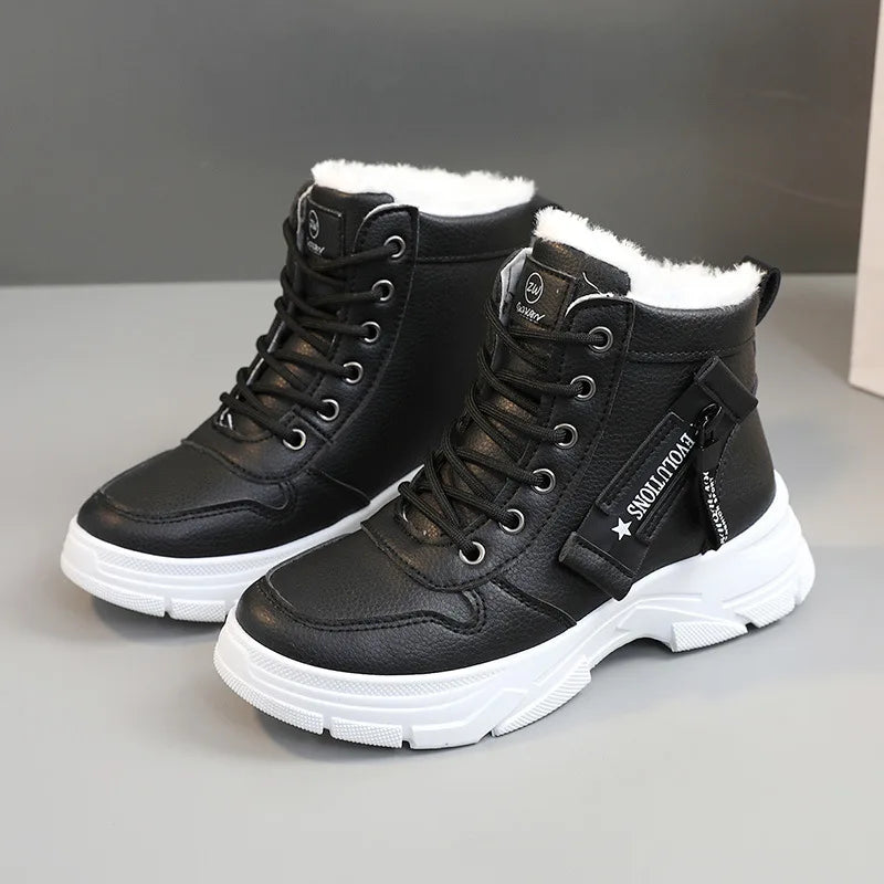 New Winter Women Lace-Up Snow Ankle Boots Waterproof Warm Platform Casual Sneakers