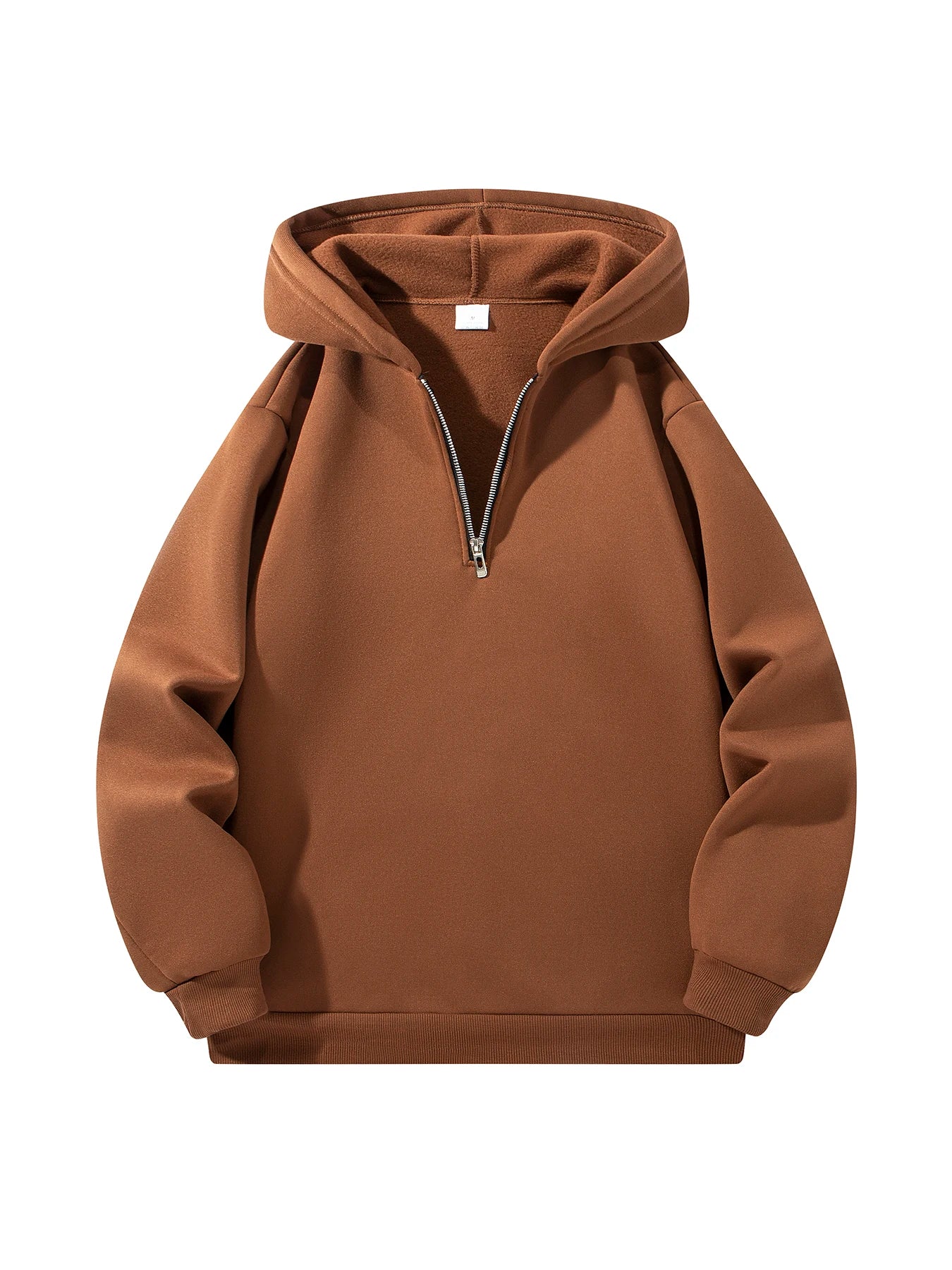 Men’s Long Sleeve Stand Collar Half-Zip Hoodie, Solid Casual Pullover for Autumn Outdoor