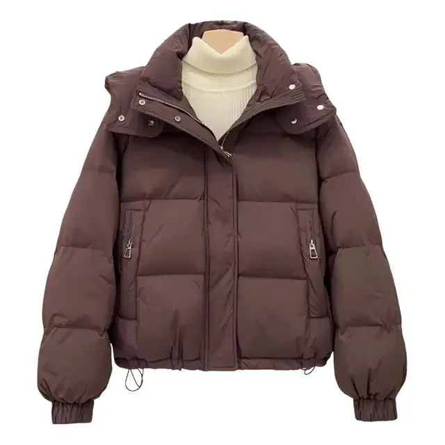 Women’s 2025 Winter Oversized Down Jacket, Loose Hooded Cotton Puffer Coat