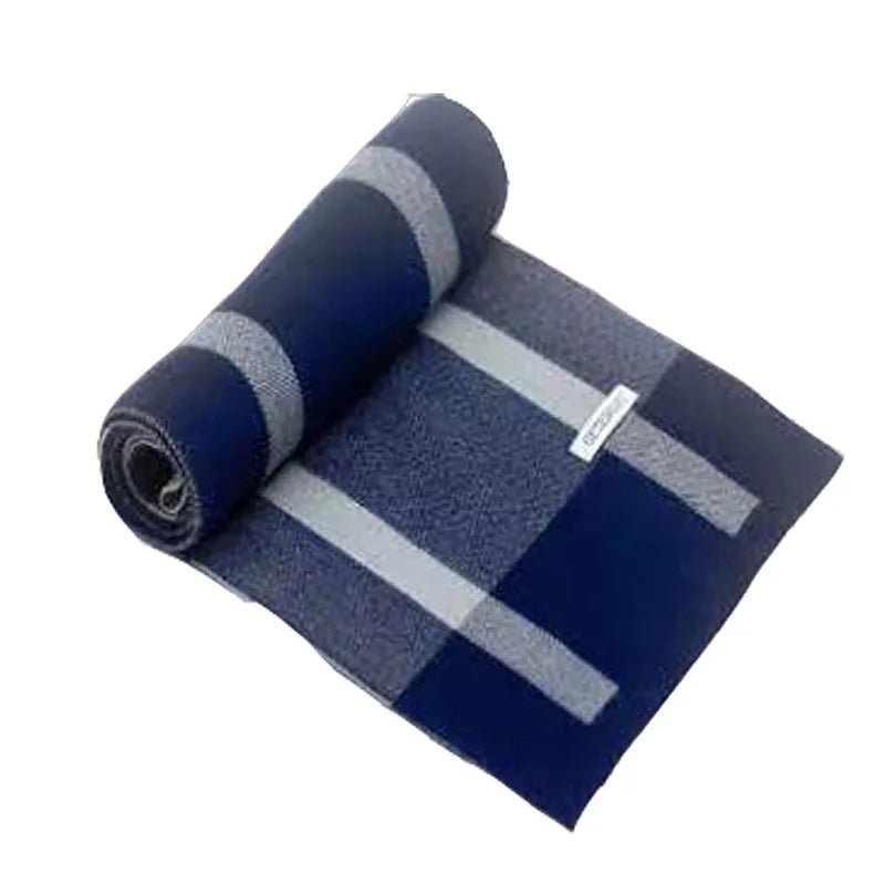 Men’s Winter Scarf – Warm Knit Patchwork Neckerchief & Shawl Wr