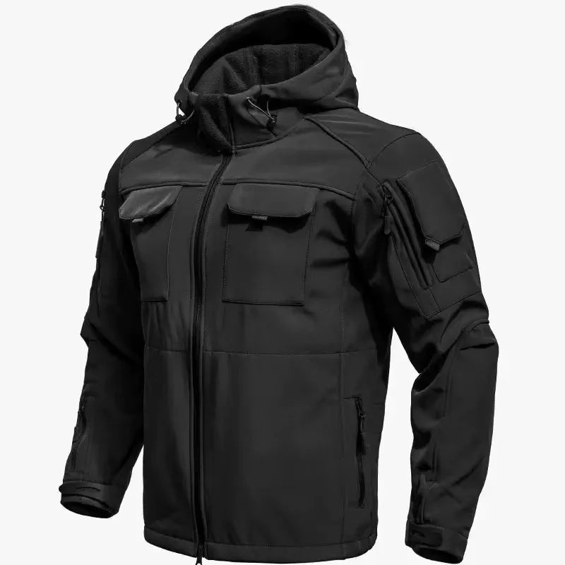 Men’s Winter Fleece Tactical Outdoor Jacket Hooded Warm Camping Hiking Hunting Coat