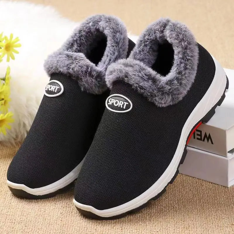 Women’s Waterproof Winter Ankle Boots Plush Snow Shoes Warm Cotton Platform 2024