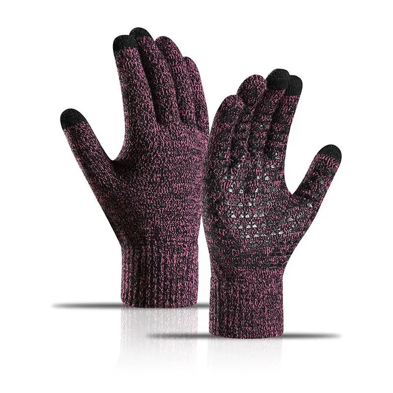 Unisex Winter Touchscreen Gloves – Warm, Knit, for Cycling, Running, and Driving