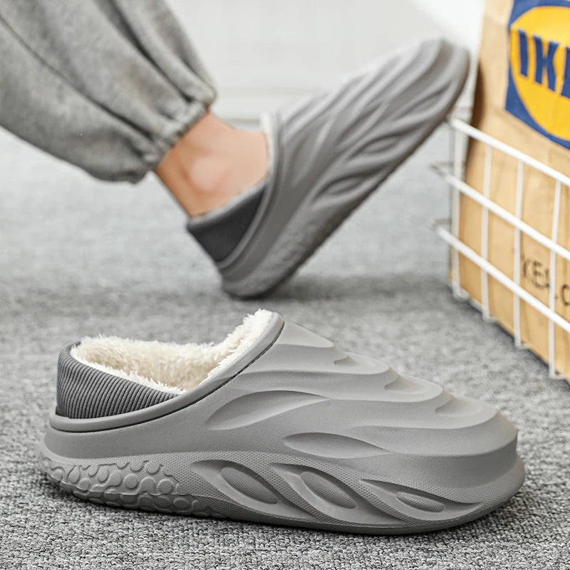 Men & Women Winter Slippers – Warm Velvet Heel, Non-Slip and Wear-Resistant Home Shoes