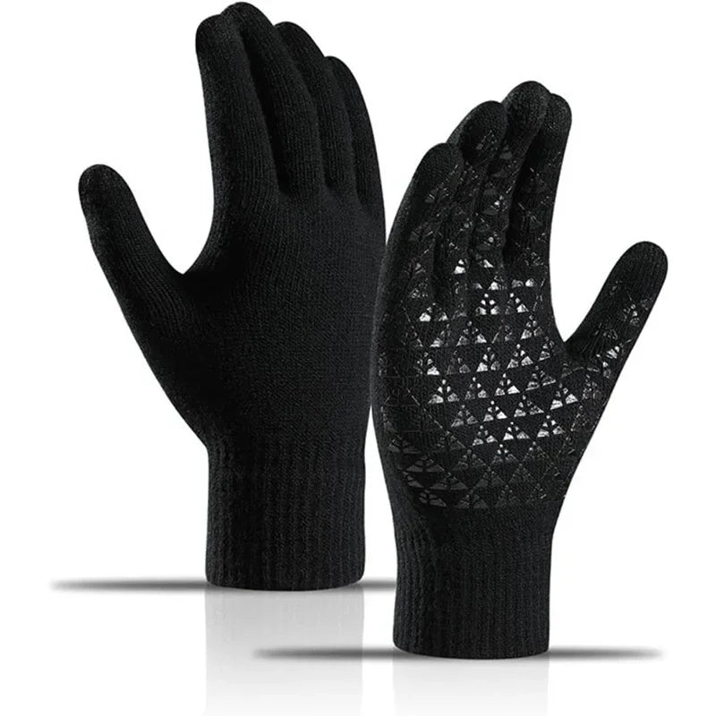 Unisex Winter Touchscreen Gloves – Warm, Knit, for Cycling, Running, and Driving