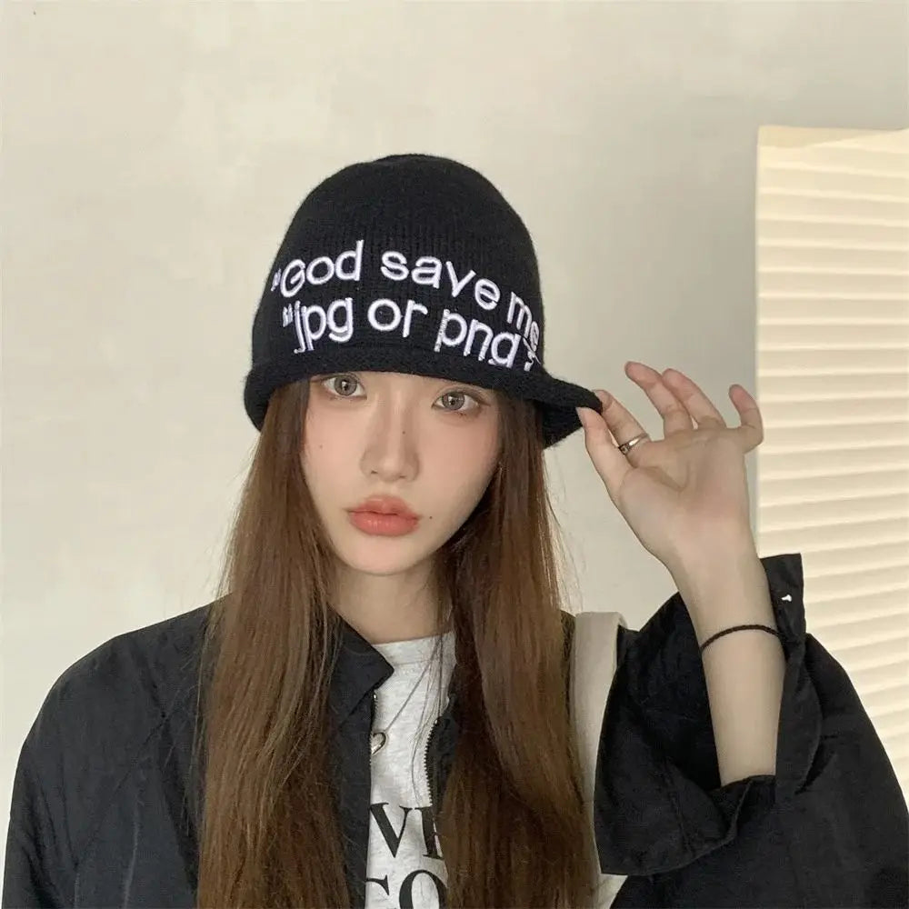 Embroidered Winter Knitted Beanie – Unisex Hat