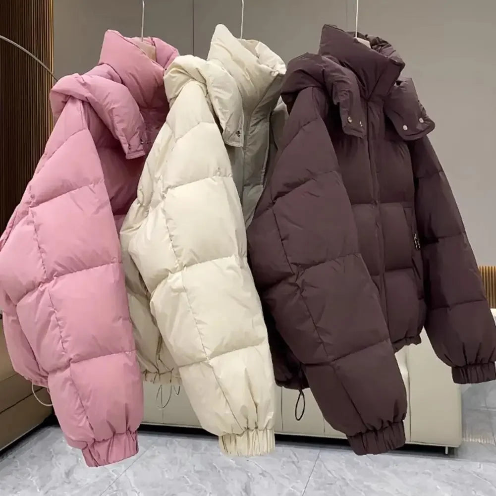 Women’s 2025 Winter Oversized Down Jacket, Loose Hooded Cotton Puffer Coat