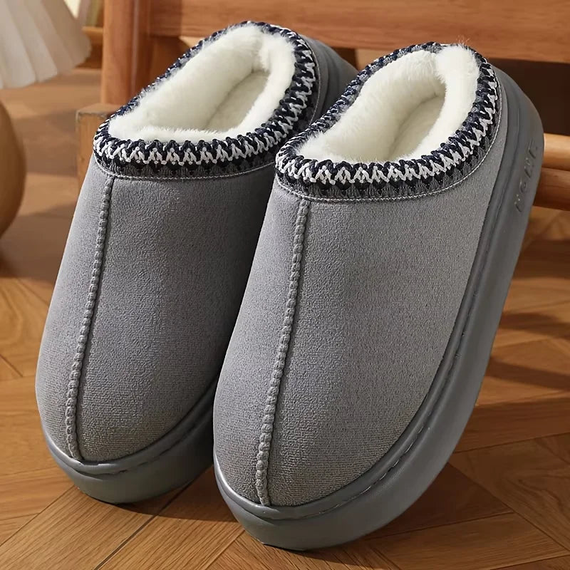 Elegant Women’s Lined Slippers – Warm Soft Sole Indoor & Outdoor Shoes