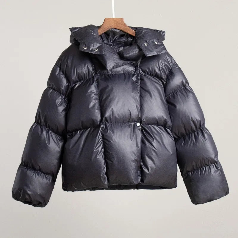 Women’s Vintage Cotton Puffer Jacket, Loose Quilted Parka Coat for Winter Office Wear