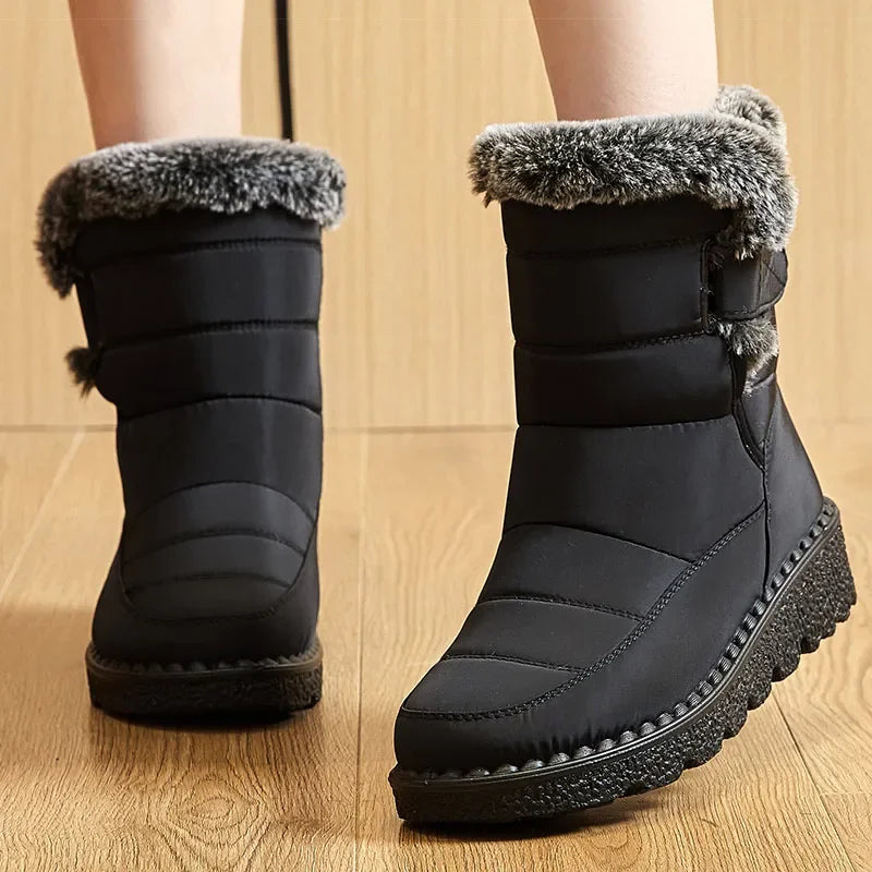 Women’s 2025 Trend Winter Ankle Boots Fur Lined Waterproof Snow Shoes