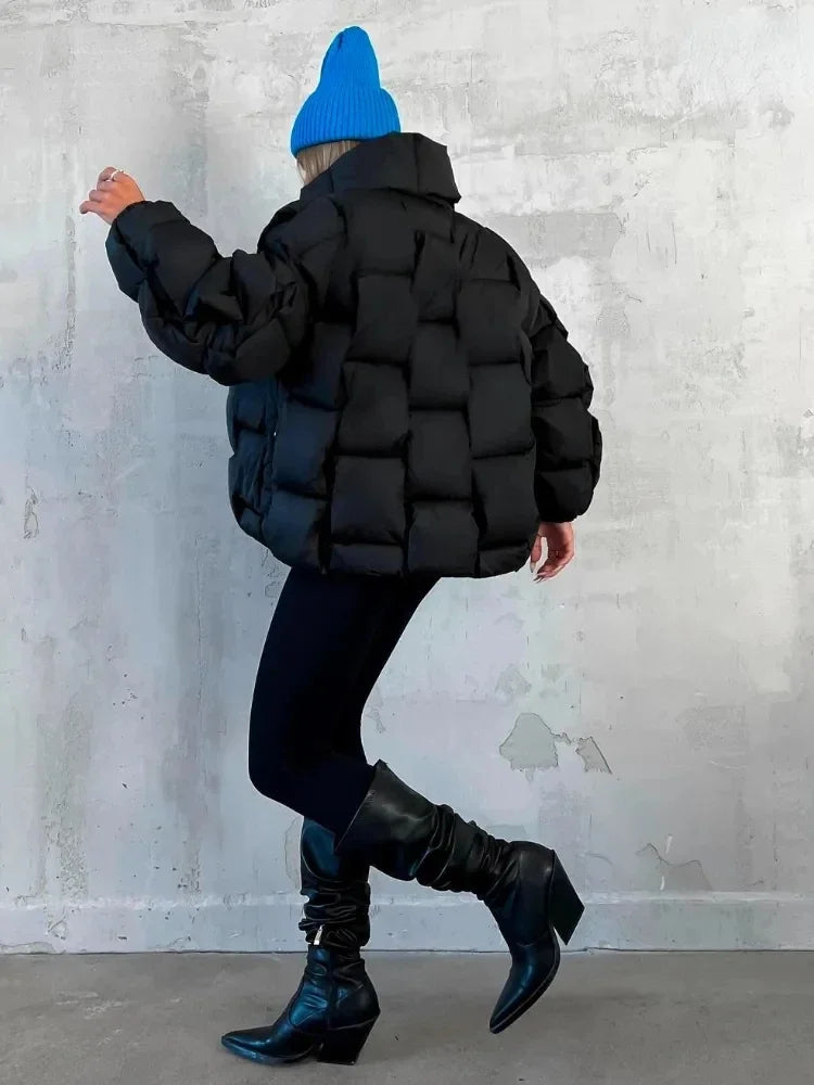 Women’s Winter Quilted Puffer Jacket, Thick Loose High Street Coat for 2025