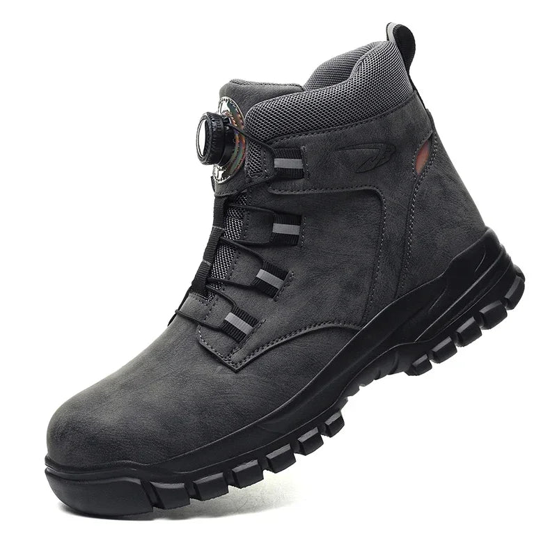 2024 Men’s Waterproof Steel Toe Work Boots Winter Safety Shoes Durable Ankle Labor Footwear