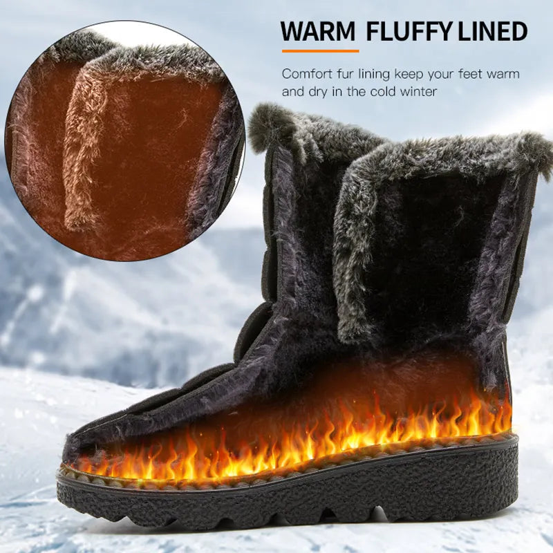 Women’s 2025 Trend Winter Ankle Boots Fur Lined Waterproof Snow Shoes