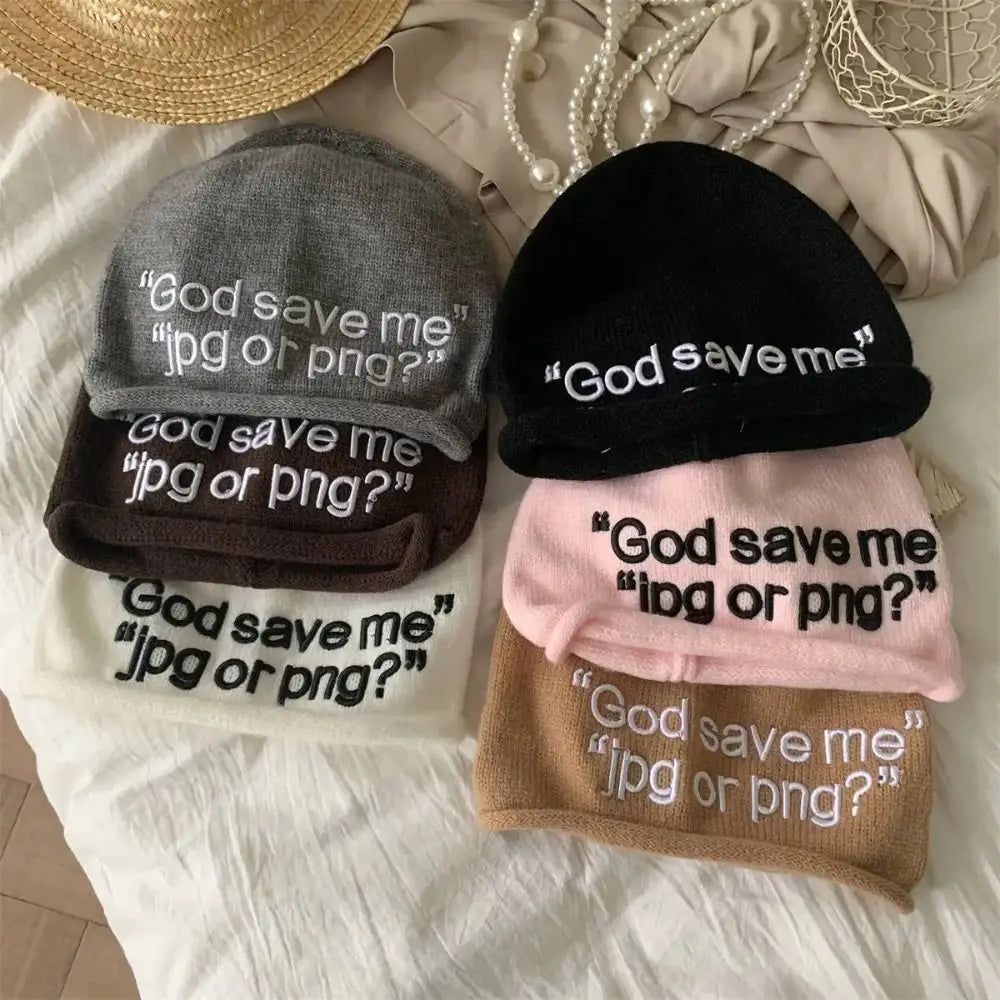 Embroidered Winter Knitted Beanie – Unisex Hat