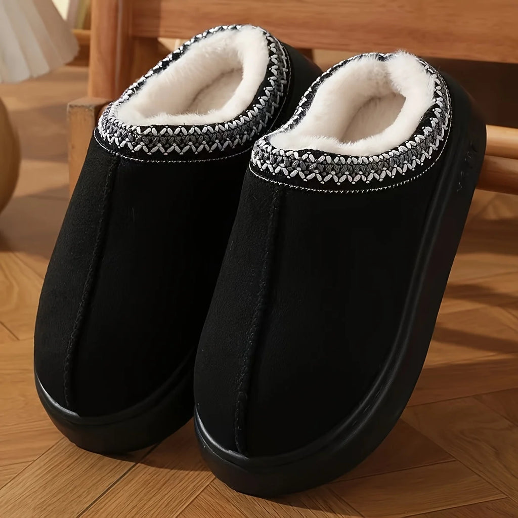 Elegant Women’s Lined Slippers – Warm Soft Sole Indoor & Outdoor Shoes