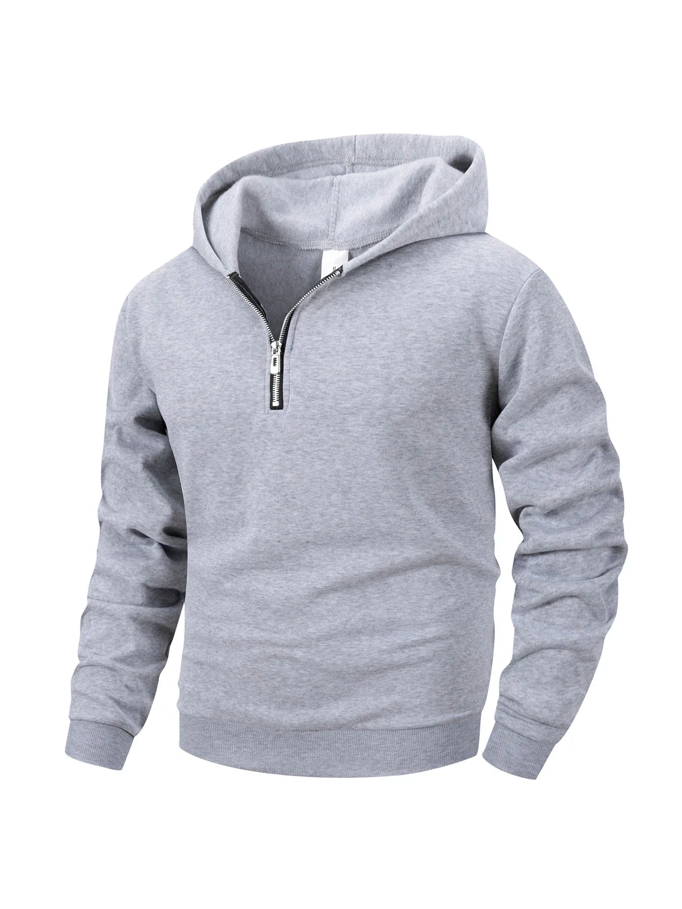 Men’s Long Sleeve Stand Collar Half-Zip Hoodie, Solid Casual Pullover for Autumn Outdoor