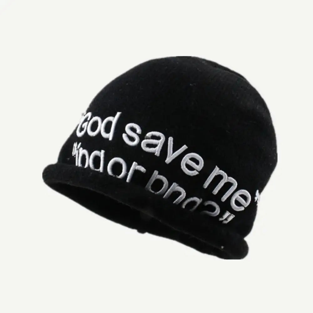 Embroidered Winter Knitted Beanie – Unisex Hat