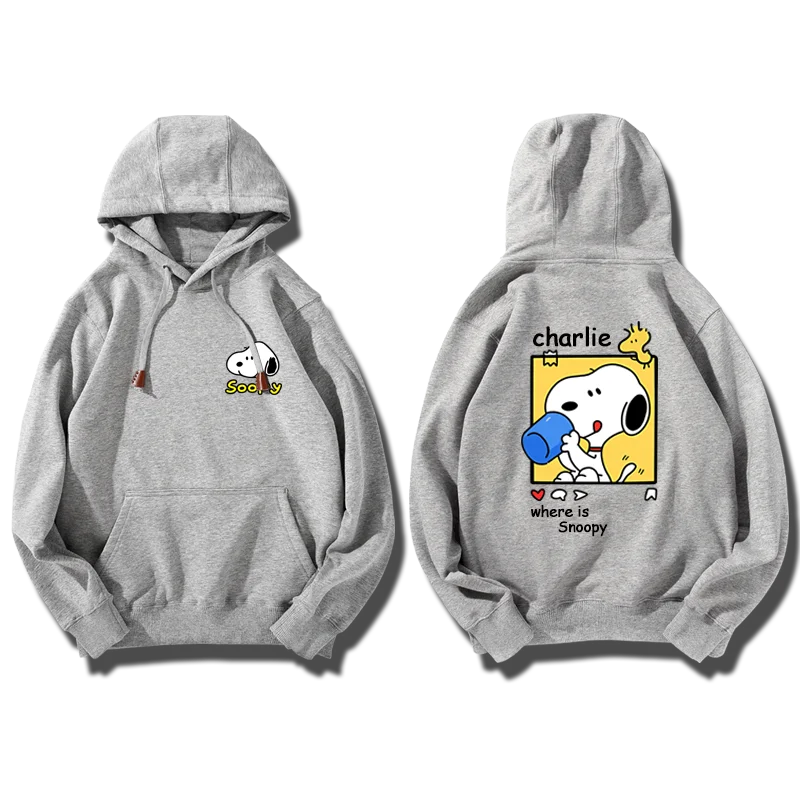 Women’s Snoopy Cartoon Hoodie, Trendy Pullover Sweatshirt for Couples and Sports Outfits