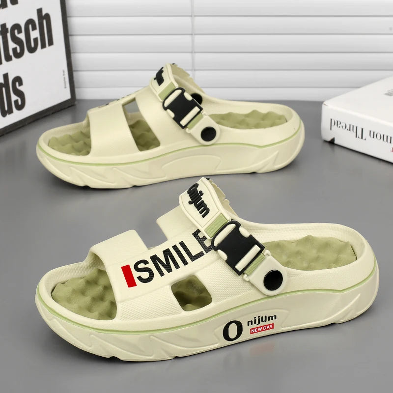 Men & Women Massage Slippers – Soft Casual Slides for Home, Beach & Outdoo