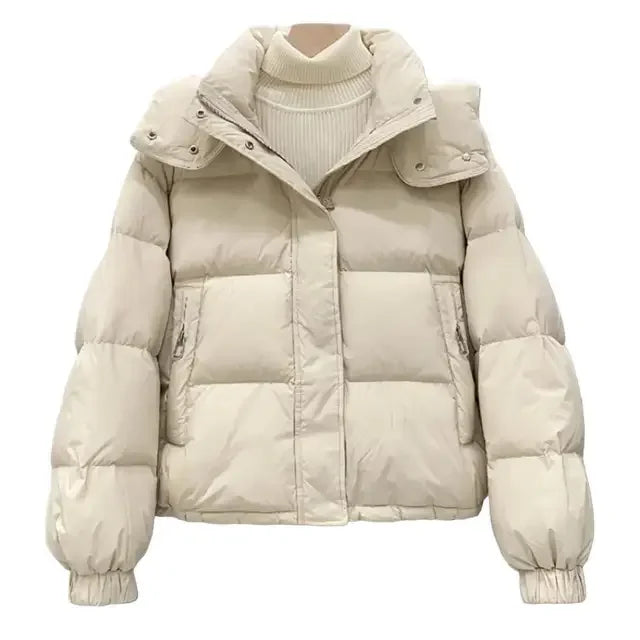 Women’s 2025 Winter Oversized Down Jacket, Loose Hooded Cotton Puffer Coat