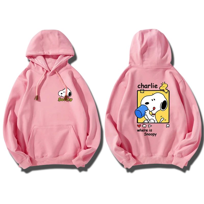 Women’s Snoopy Cartoon Hoodie, Trendy Pullover Sweatshirt for Couples and Sports Outfits