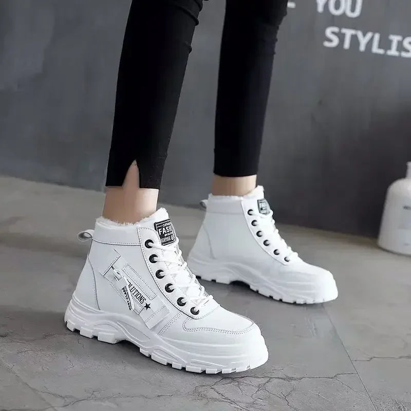 Women’s Winter Snow Boots, High-Top Warm Platform Ankle Sneakers Casual Shoes