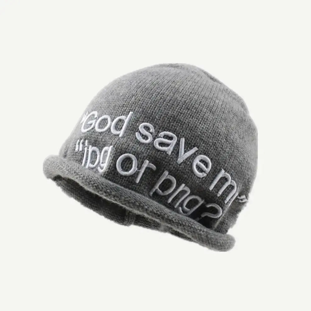 Embroidered Winter Knitted Beanie – Unisex Hat