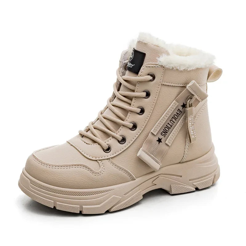 Women’s Winter Snow Boots High-Top Warm Platform Ankle Sneakers Plus Size Outdoor Shoe