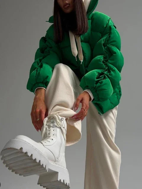 Women’s Winter Quilted Puffer Jacket, Thick Loose High Street Coat for 2025