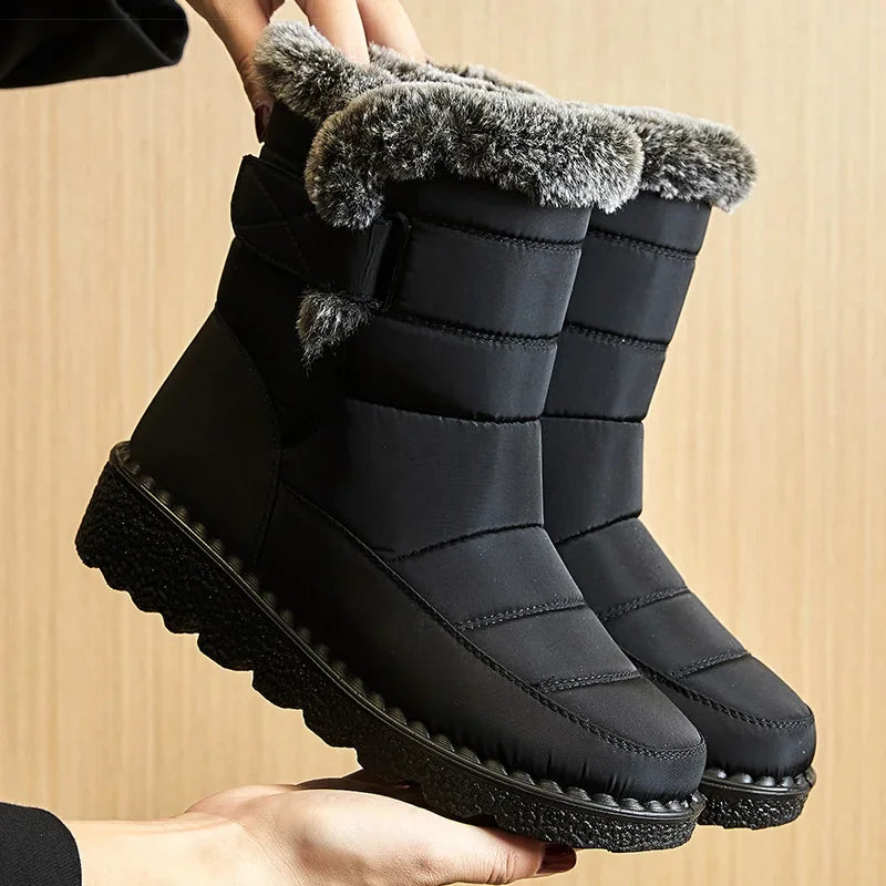 Women’s 2025 Trend Winter Ankle Boots Fur Lined Waterproof Snow Shoes