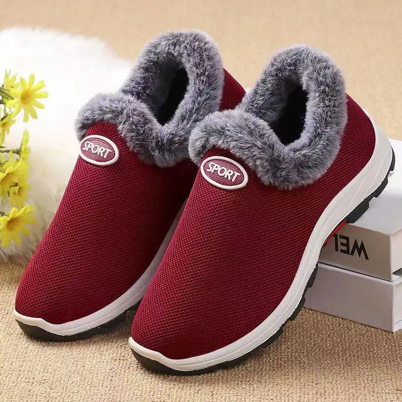 Women’s Waterproof Winter Ankle Boots Plush Snow Shoes Warm Cotton Platform 2024