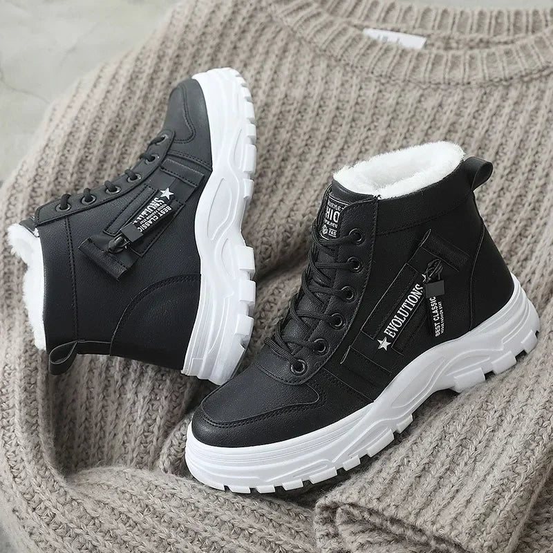 Women’s Winter Snow Boots, High-Top Warm Platform Ankle Sneakers Casual Shoes