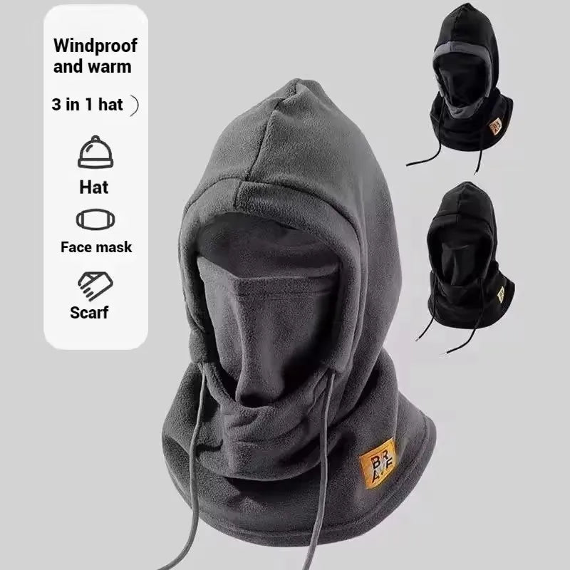 3-in-1 Winter Hat with Mask & Neck Warmer – Windproof Cold Weather Beanie for Men & Women