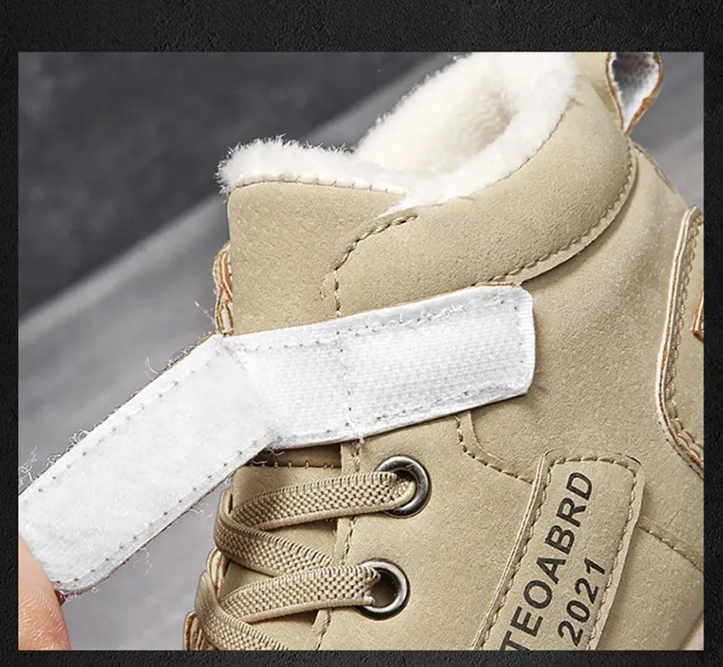 2024 Kids Winter Snow Boots Plush Warm Faux Fur Cotton Shoes for Children