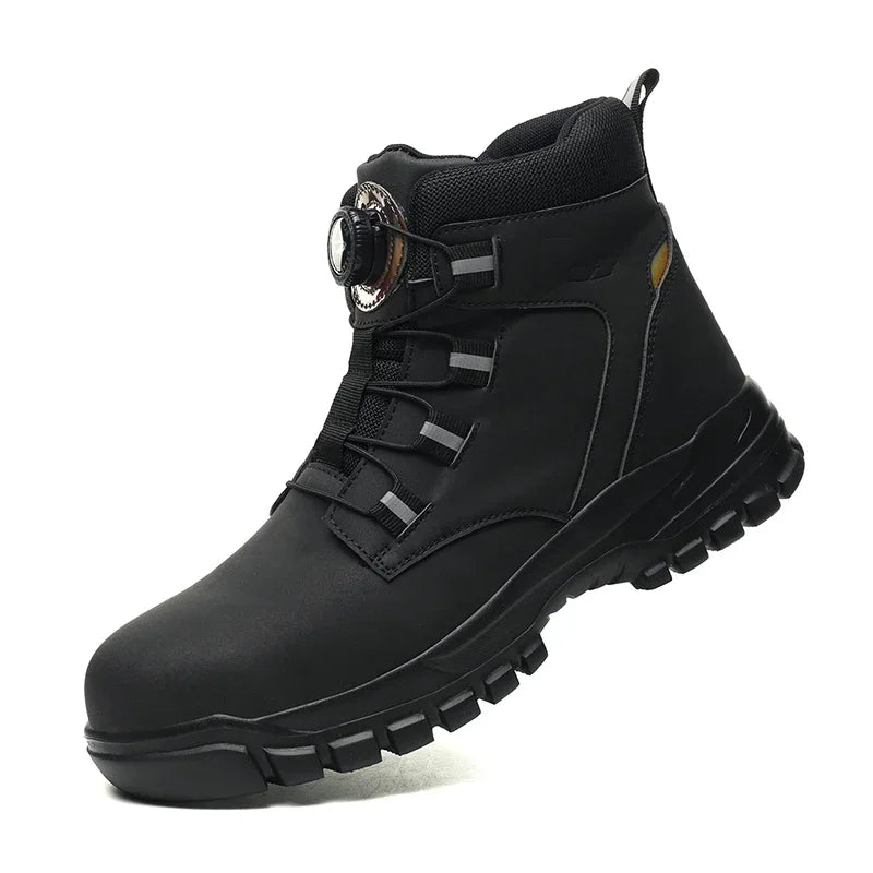 2024 Men’s Waterproof Steel Toe Work Boots Winter Safety Shoes Durable Ankle Labor Footwear