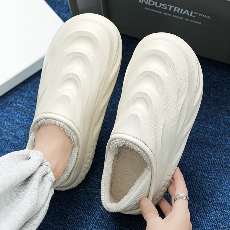 Men & Women Winter Slippers – Warm Velvet Heel, Non-Slip and Wear-Resistant Home Shoes