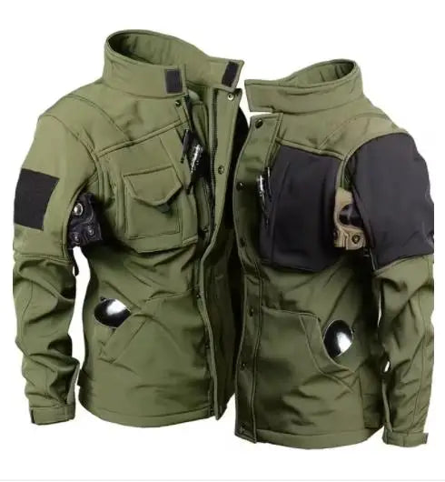Men’s Tactical Softshell Jacket Waterproof Windproof Fleece Warm Army Coat