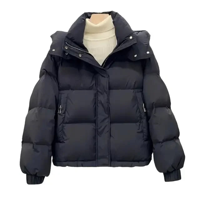 Women’s 2025 Winter Oversized Down Jacket, Loose Hooded Cotton Puffer Coat