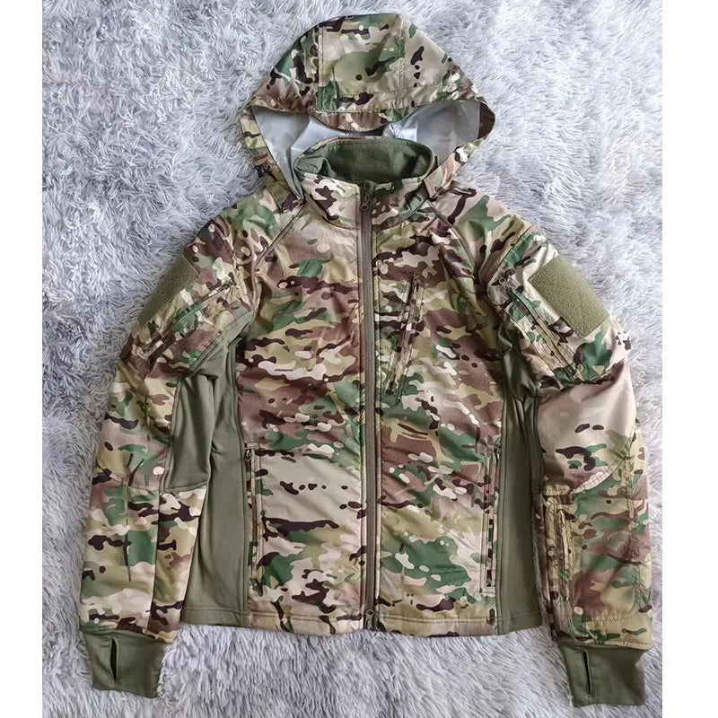 Men’s Camouflage Tactical Jacket Lightweight Waterproof Hooded Coat