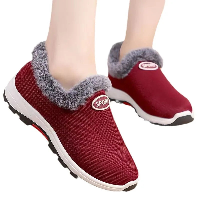 Women’s Waterproof Winter Ankle Boots Plush Snow Shoes Warm Cotton Platform 2024