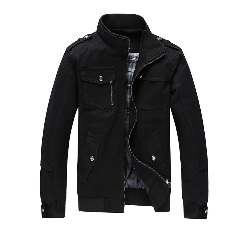 Men’s Tactical Military Pilot Jacket Casual Army Cotton Slim Fit Outdoor Coat