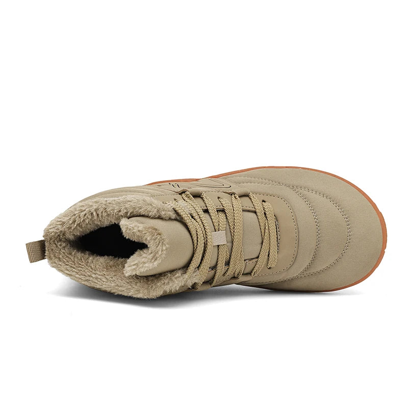 Men’s Winter Snow Boots, Warm Fur-Lined Non-Slip Outdoor Casual Ankle Hiking Shoes