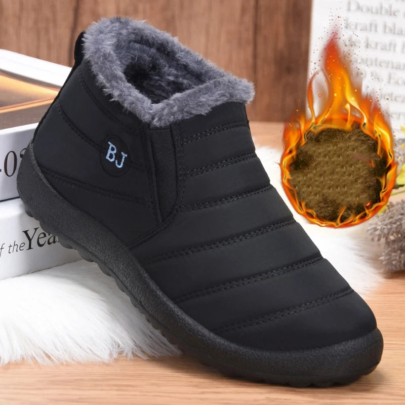 Waterproof Winter Snow Boots Unisex Plush Ankle Shoes Warm Platform Cotton Footwear