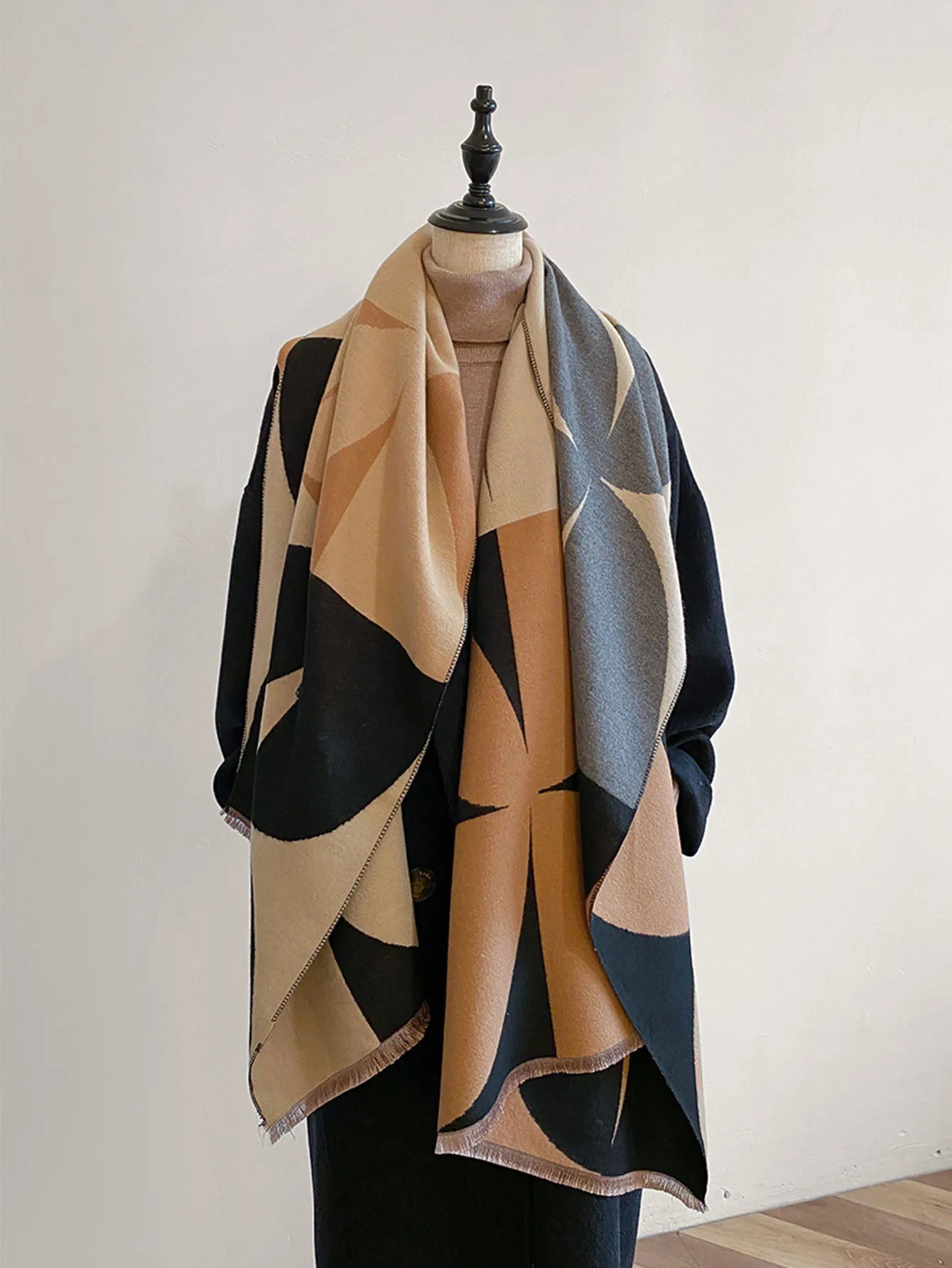 Women’s Winter Scarf – Double-Sided Luxury Imitation Cashmere Shawl