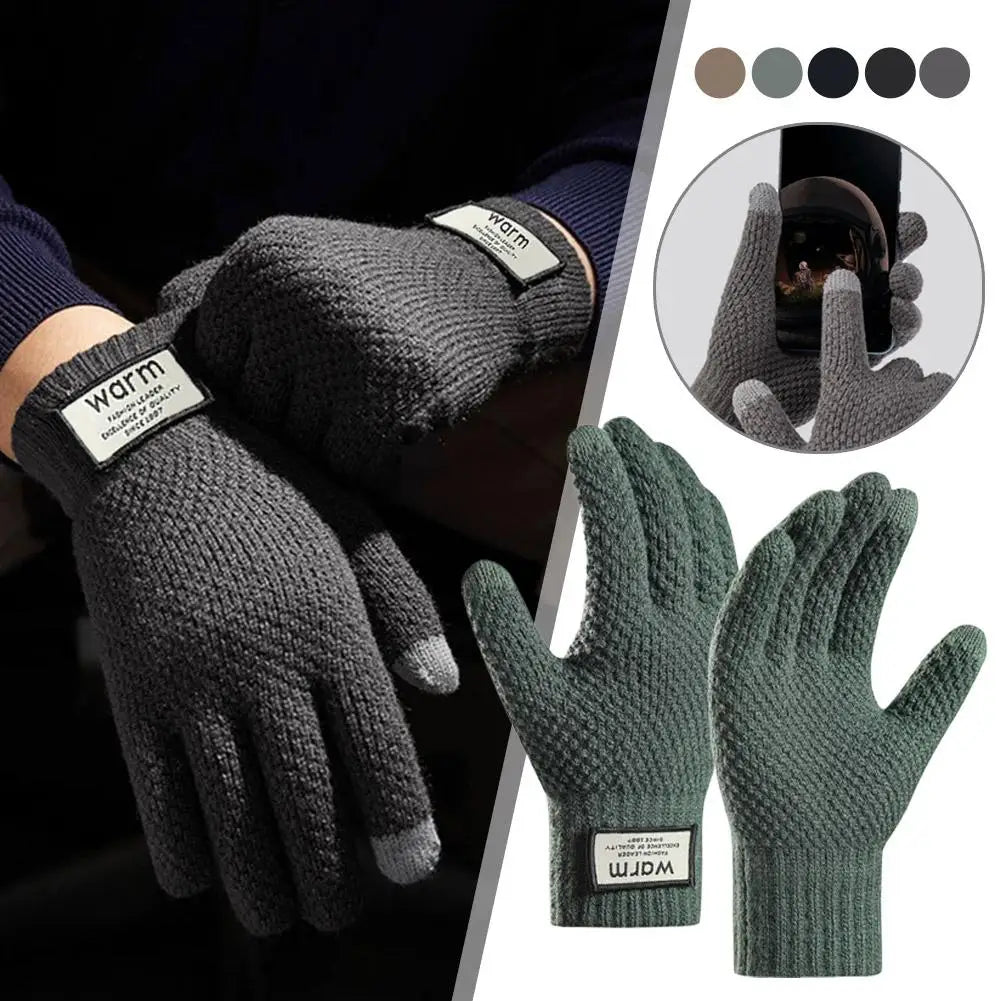 Winter Touchscreen Gloves for Men & Women – Warm Knit, Anti-Slip